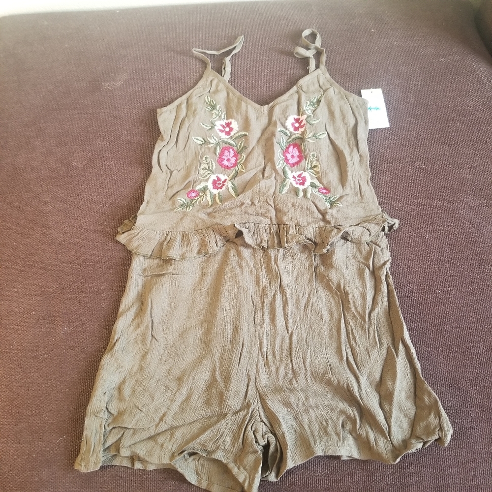 Womens Embroidered Romper